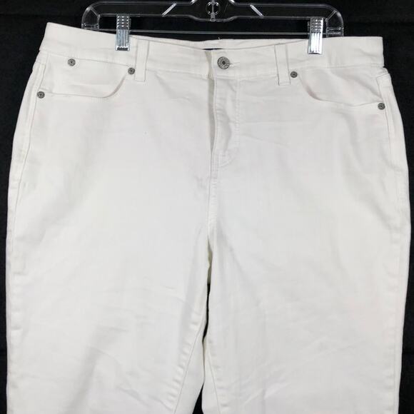Talbots Womens Jeans White Simply Flattering Collection Jegging Crop Stretch 16 - Picture 2 of 13